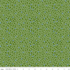 Image of the Perennial Mini Clover quilting cotton fabric by Jill Finley for Riley Blake Designs. Features small flowers on a dark green background. 
Cute Little Fabric Shop