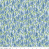 Image of the Perennial Sage Mist quilting cotton fabric by Jill Finley for Riley Blake Designs. Features small sprigs of flowers on a light blue background. 
Cute Little Fabric Shop
