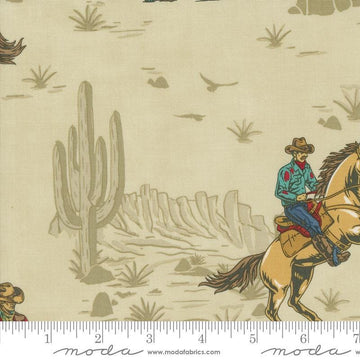 DEAL Saddle Ranch Wrangler Roundup 33790 Trail Dust - Moda Fabrics - Cowboys Cactus - Quilting Cotton Fabric