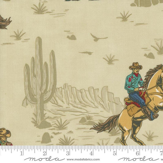 SALE Saddle Ranch Wrangler Roundup 33790 Trail Dust - Moda Fabrics - Cowboys Cactus - Quilting Cotton Fabric
