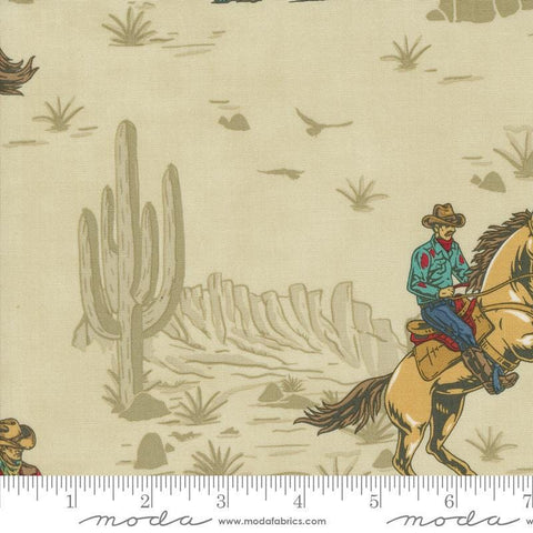 Saddle Ranch Wrangler Roundup 33790 Trail Dust - Moda Fabrics - Cowboys Cactus - Quilting Cotton Fabric