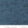Fat Quarter End of Bolt - Saddle Ranch Westward Landscape Blue Jeans Cowboy Fabric 33795 - Moda Fabrics Quilting Cotton