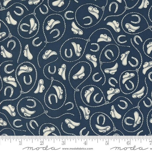 18" End of Bolt - Saddle Ranch Tack Room 33796 Night Sky - Moda Fabrics - Western Hats Lasso - Quilting Cotton Fabric