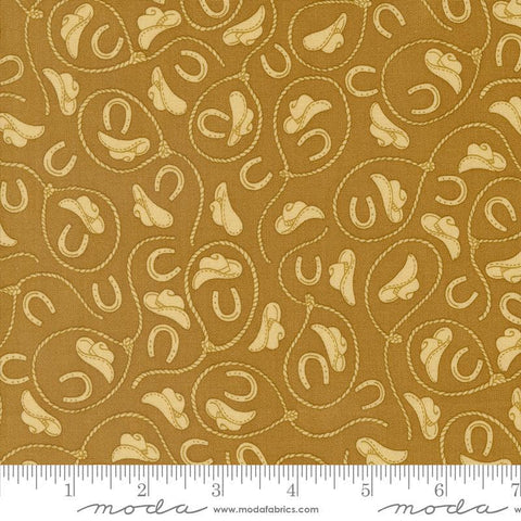 Saddle Ranch Tack Room 33796 Wheat - Moda Fabrics - Western Hats Lasso - Quilting Cotton Fabric
