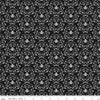 Image of the Perennial Queen Vine Black quilting cotton fabric by Jill Finley for Riley Blake Designs. Features a bee and vine damask pattern on a black background. 
Cute Little Fabric Shop