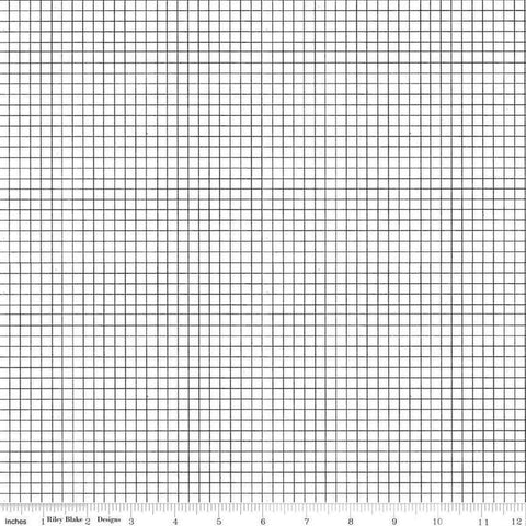 Sew Journal Graph Paper C13886 Black by Riley Blake - Geometric Grid - J. Wecker Frisch - Quilting Cotton Fabric