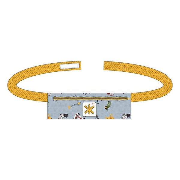 Image of the Epi Pen Pouch pattren by Jennifer Long for Riley Blake Designs. Features a small gray zippered pouch on a waist band. 
Cute Little Fabric Shop