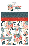 Image of the Vintage Charm Storyboard Bundle by Dani Mogstad by Riley Blake Designs. Features floral fabrics on red, blue, and white backgrounds. 
Cute Little Fabric Shop