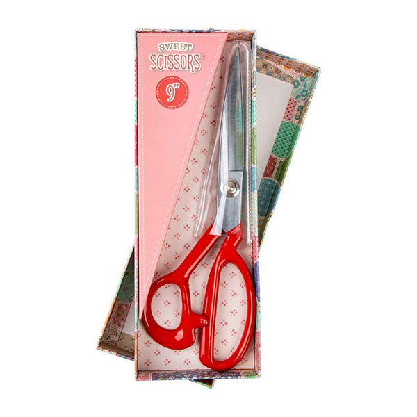 Image of the Lori Holt Sweet Sewing Scissors by Riley Blake Designs. Features scissors with a red handle. 
Cute Little Fabric Shop