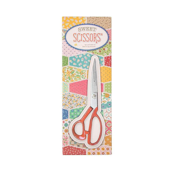 Image of the Lori Holt Sweet Sewing Scissors by Riley Blake Designs. Features scissors with a red handle. 
Cute Little Fabric Shop