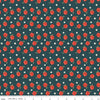 Image of the Vintage Charm Apples Midnight quilting cotton fabric by Dani Mogstad for Riley Blake Designs. Features scattered apples and blossoms on a dark blue background. 
Cute Little Fabric Shop