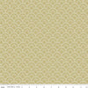 Image of the Vintage Charm Scallops Pear quilting cotton fabric by Dani Mogstad for Riley Blake Designs. Features a clamshell pattern on a light yellow background. 
Cute Little Fabric Shop