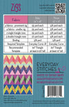 Image of the Zigs quilt pattern by Everyday Stitches for Moda Fabrics. Features the fabric requirements for the two size quilts. 
Cute Little Fabric Shop