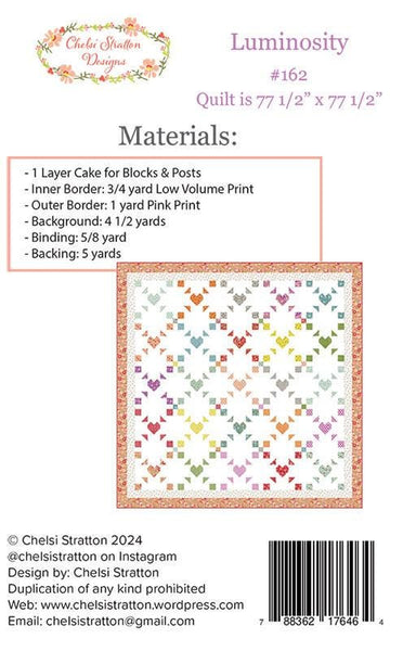 Image of the Luminosity quilt pattern by A Quilting Life for Moda Fabrics. Features the fabric requirements for the quilt pattern.
Cute Little Fabric Shop