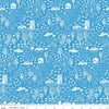Image of the Get Your Cray-on with Crayola Neighborhood Blue quilting cotton fabric by Riley Blake Designs. Official Licensed Product. Features colorful doodles on a light purple bright blue background. 
Cute Little Fabric Shop