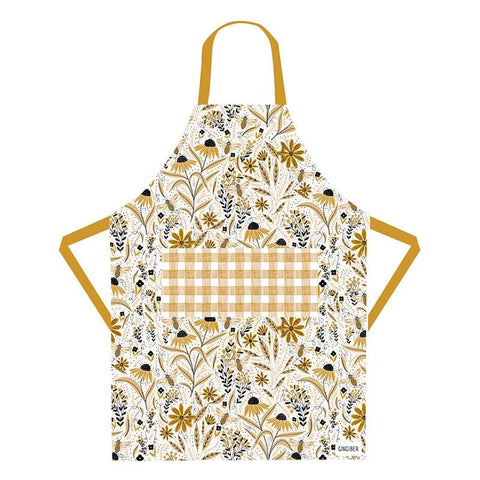 Bee Garden Apron GB-AP106 by Lizzy House - Moda Fabrics - Gingiber Cotton Apron Large Pocket - One Size Fits Most