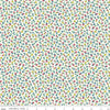 Image of the Playtime 30s Flowers White quilting cotton fabric by Lindsay Wilkes for Riley Blake Designs. Features small scattered flowers on an white background. 
Cute Little Fabric Shop