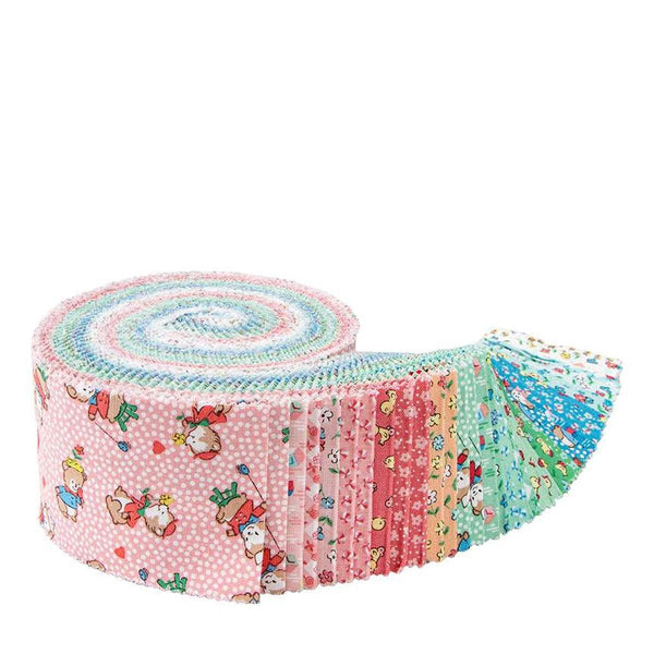 Image of the Playtime 30s Rolie Polie by Lindsay Wilkes for Riley Blake Designs. Features vintage patterns on pink, blue, and green fabrics.
Cute Little Fabric Shop