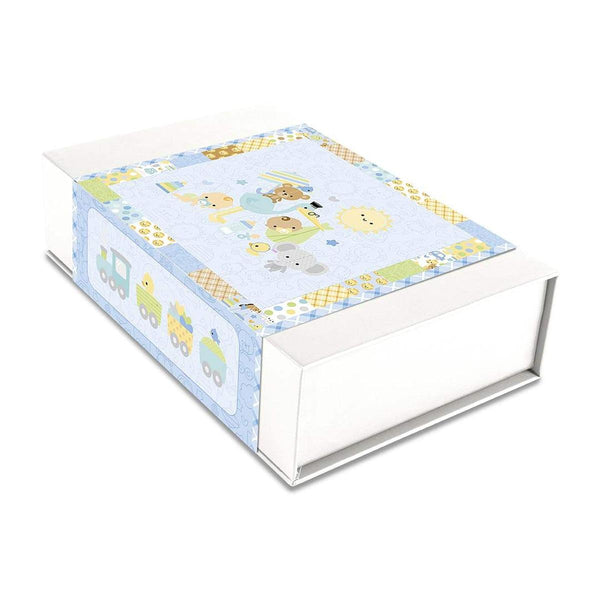 Image of the Special Delivery Panel Quilt Boxed Kit by Doodlebug Design Inc for Riley Blake Designs. Features baby animals on a quilt with many colored borders. 
Cute Little Fabric Shop