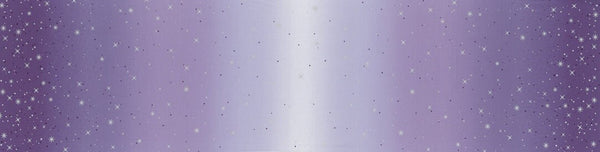 SALE Ombre Fairy Dust METALLIC 10871 Iris - Moda - Light to Darker Purple with Silver SPARKLE Stars - Quilting Cotton Fabric