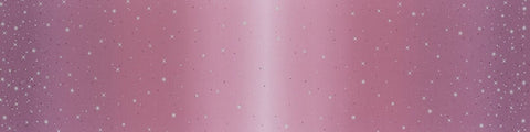 SALE Ombre Fairy Dust METALLIC 10871 Mauve - Moda - Light to Darker Purple with Silver SPARKLE Stars - Quilting Cotton Fabric