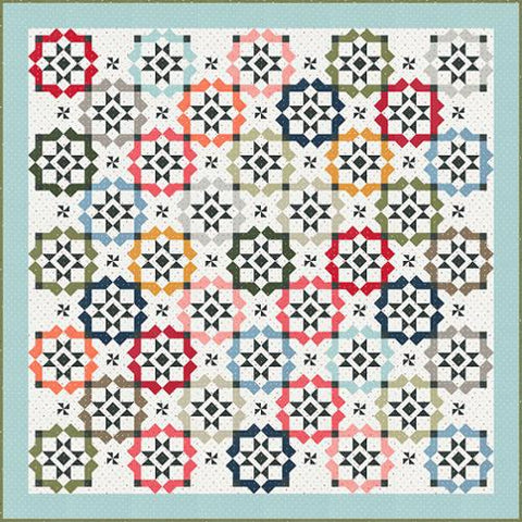Image of the Glam Squad quilt pattern by Lella Boutique for Moda Fabrics. Features stars on a square quilt.
Cute Little Fabric Shop