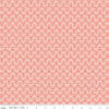 Image of the Melody Deco Leaves Salmon quilting cotton fabric by Beverly McCullough for Riley Blake Designs. Features geometric flowers on a light pink background. 
Cute Little Fabric Shop