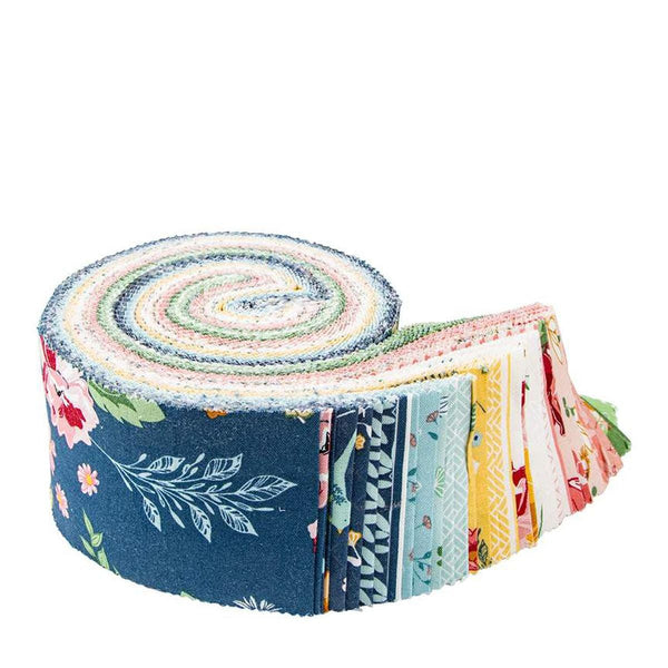 Image of the Melody Rolie Polie by Beverly McCullough for Riley Blake Designs. Features blue, pink, green, yellow, and cream floral fabrics. 
Cute Little Fabric Shop