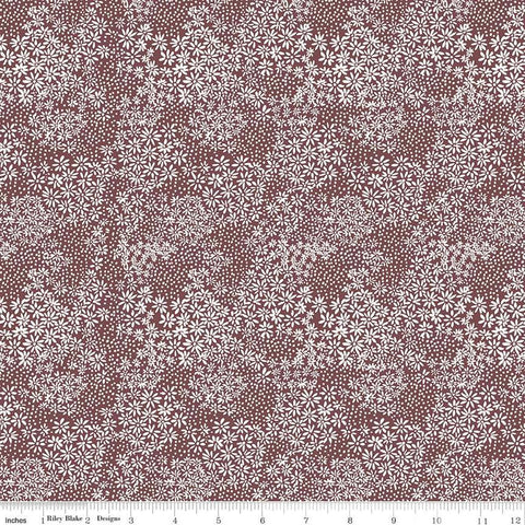 Image of the A Walk on the Prairie Silhouette Marsala quilting cotton fabric by Modern Prairie for Riley Blake Designs. Features small flowers and dots on a dark maroon background.
Cute Little Fabric Shop