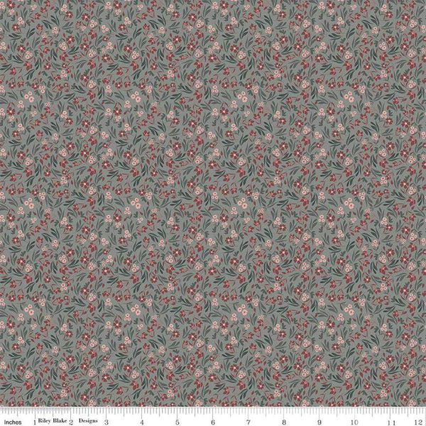 Image of the A Walk on the Prairie Ditsy Sage Gray quilting cotton fabric by Modern Prairie for Riley Blake Designs. Features small flowers and leaves on a grey background.
Cute Little Fabric Shop