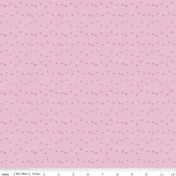 Image of the Buds & Butterflies Dancing Wings Mauve quilting cotton fabric by Cayla Naylor for Riley Blake Designs. Features tone-on-tone quotation marks on a light pink background. 
Cute Little Fabric Shop