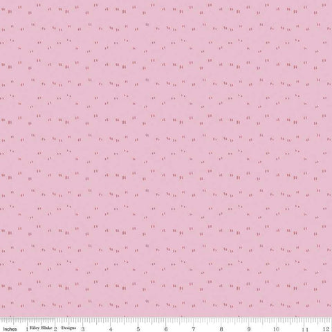 Image of the Buds & Butterflies Dancing Wings Mauve quilting cotton fabric by Cayla Naylor for Riley Blake Designs. Features tone-on-tone quotation marks on a light pink background. 
Cute Little Fabric Shop