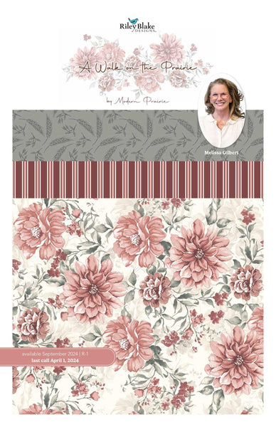 Image of the A Walk on the Prairie storyboard by Modern Prairie for Riley Blake Designs. Features floral fabrics with pink, grey, and cream.
Cute Little Fabric Shop