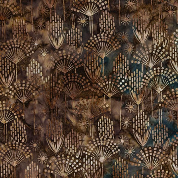 Fat Quarter End of Bolt - SALE Batiks Expressions BTPT1191 Cocoa - Riley Blake Designs - Hand-Dyed Tjaps Print - Quilting Cotton
