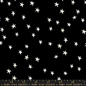 2 Yard 20" End of Bolt - Starry WIDE BACK RS4111 Black - Moda Fabrics - 107/108" Wide Stars White - Quilting Cotton Fabric