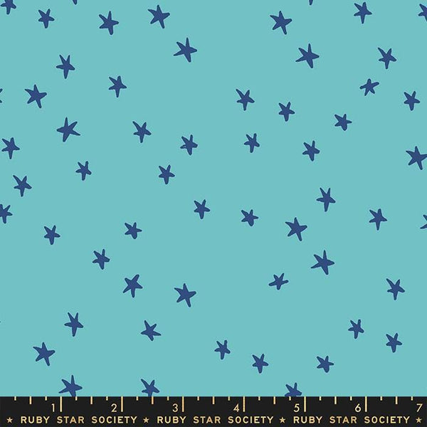 3 Yard Cut - Starry WIDE BACK RS4111 Turquoise - Moda Fabrics - 107/108" Wide Stars - Quilting Cotton Fabric