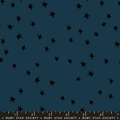 3 Yard Cut - SALE Starry WIDE BACK RS4111 Smoke - Moda Fabrics - 107/108" Wide Stars Navy Blue - Quilting Cotton Fabric