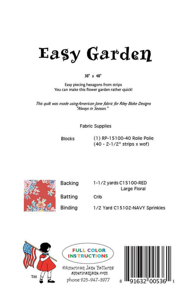 SALE Easy Garden Quilt PATTERN P205 by American Jane - Riley Blake Designs - INSTRUCTIONS Only - Easy Piecing Rolie Polie Friendly