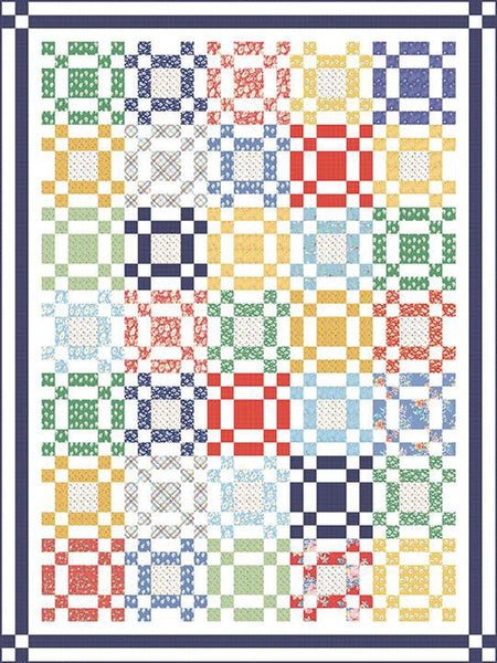 Image of the All Squared Up quilt pattern by American Jane for Riley Blake Designs. Features squares of multicolored fabric on a white background.
Cute Little Fabric Shop