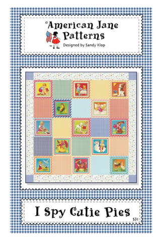 Image of theI Spy Cutie Pies quilt pattern by American Jane for Riley Blake Designs. Features squares of people and animals with gingham fabrics.
Cute Little Fabric Shop