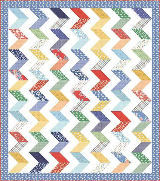 Image of the Ric Rac Row pattern by American Jane for Riley Blake Designs. Features a chevron rainbow pattern on white.
Cute Little Fabric Shop