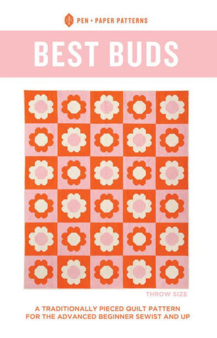 Image of the Best Buds quilt pattern by Pen and Paper Patterns forModa Fabrics. Features flowers on a checkerboard pattern. 
Cute Little Fabric Shop