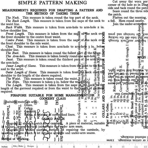 SALE Sew Journal Pattern Making C13892 White - Riley Blake Designs - Sewing Text - J. Wecker Frisch - Quilting Cotton Fabric