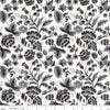Image of the Midnight Meadow Main Cream by My Minds Eye for Riley Blake Designs. Features sprigs of flowers and leaves on a cream background. 
Cute Little Fabric Shop