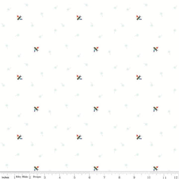 Image of the Hush Hush 4 Buzzworthy quilting cotton fabric by Riley Blake Designs. Features  colorful bees on a light pink background. 
Cute Little Fabric Shop