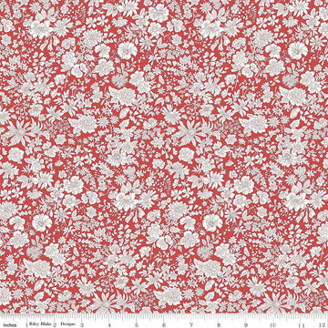 SALE Emily Belle Collection 01666444A Crimson - Riley Blake Designs - Floral Flowers - Liberty Fabrics - Quilting Cotton Fabric