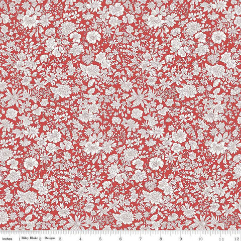 Emily Belle Collection 01666444A Crimson - Riley Blake Designs - Floral Flowers - Liberty Fabrics - Quilting Cotton Fabric