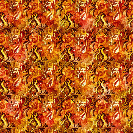 DEAL Dragon Fyre 29931 Flames O - - QT Fabrics - Fire Breathing Dragons - Quilting Cotton Fabric