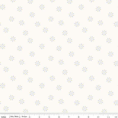 Image of the Hush Hush 4 Wink Wink quilting cotton fabric by Riley Blake Designs. Features a geometric snowflake design on a white background. 
Cute Little Fabric Shop