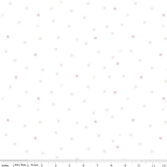 Image of the Hush Hush 4 Twinkle Time quilting cotton fabric by Riley Blake Designs. Features scattered stars on a white background. 
Cute Little Fabric Shop